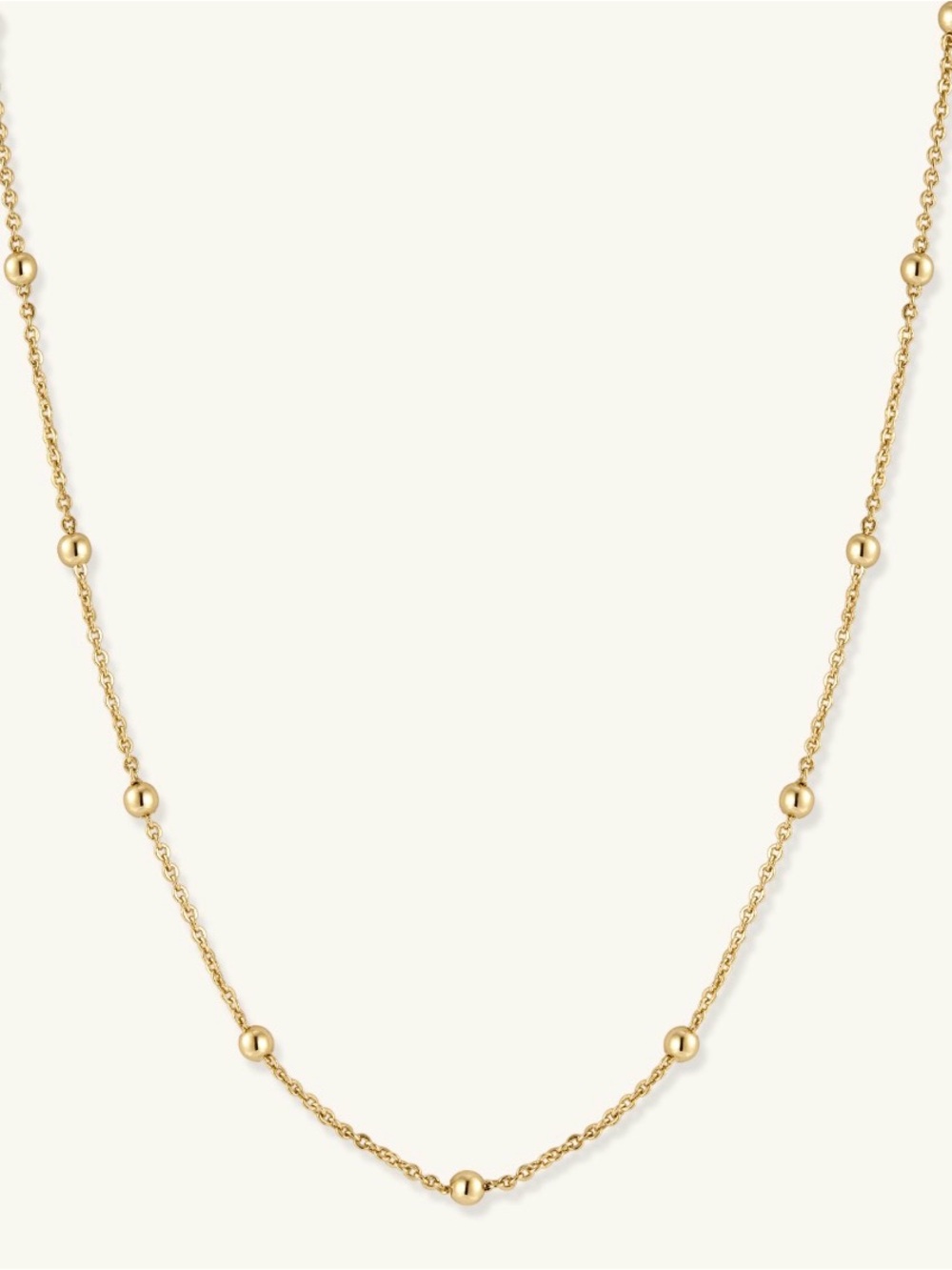 14K Gold Fill Beaded Satellite Necklace Dainty Chain Choker Necklaces for Women